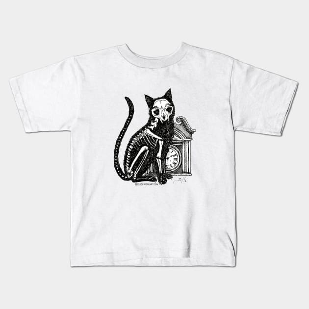 INKittens: Skeleton Time Kids T-Shirt by Clockwork Art